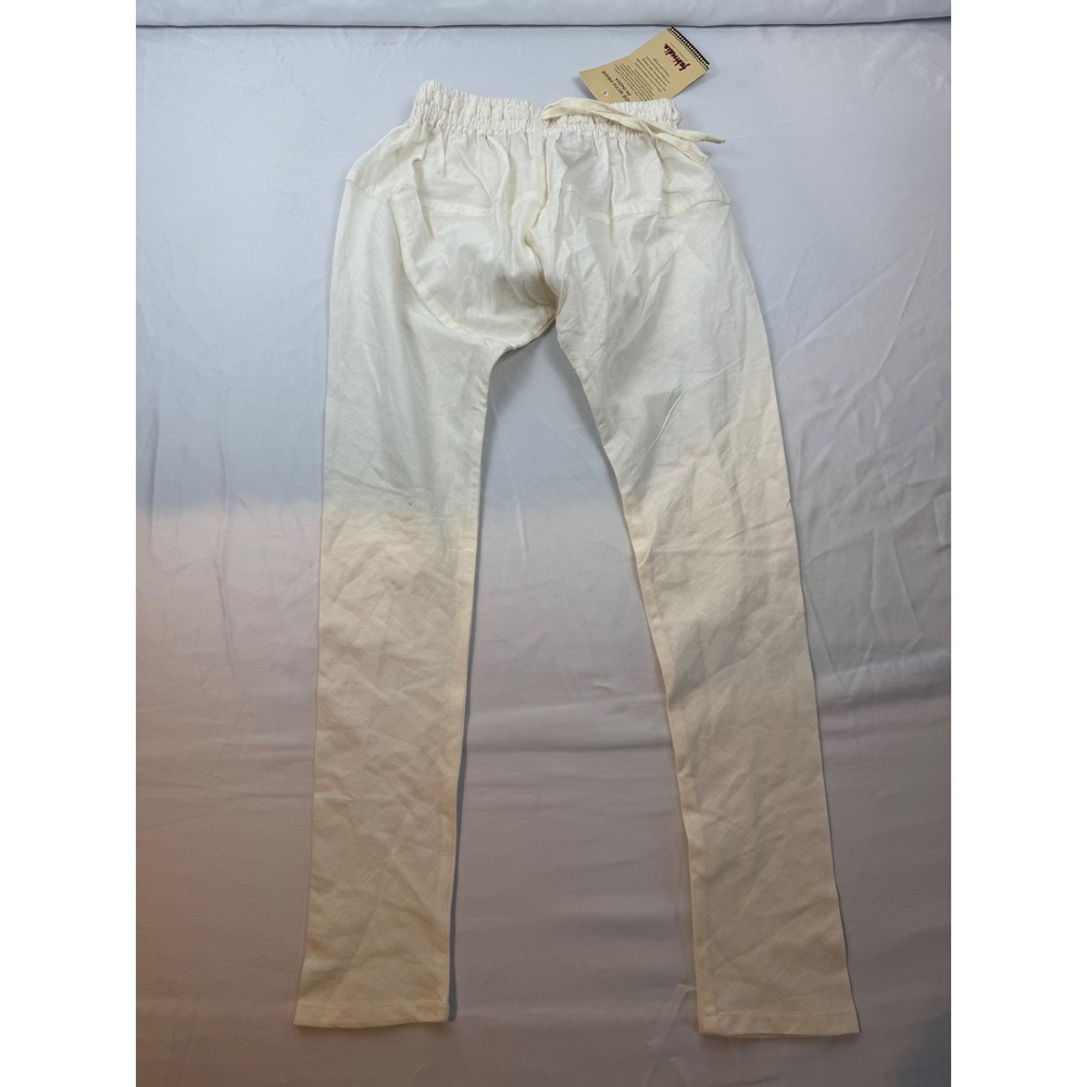 Fabindia Boys Natural Cotton Churidar Pants Cream Elastic Waist Size 2-3 Years